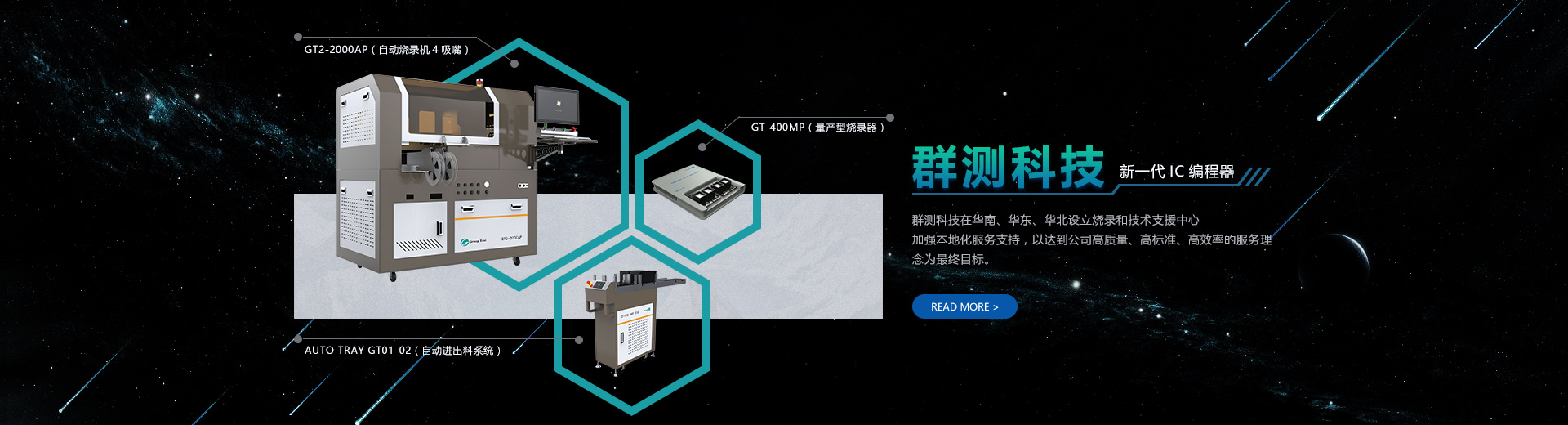 群測(cè)科技在華南、華東、華北設(shè)立燒錄及技術(shù)支援中心，加強(qiáng)本地化服務(wù)支持，以達(dá)到公司高質(zhì)量、高標(biāo)準(zhǔn)、高效率的服務(wù)理念為最終目標(biāo)
